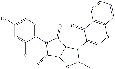 5-(2,4-dichlorophenyl)-2-methyl-3-(4-oxo-4H-chromen-3-yl)dihydro-2H-pyrrolo[3,4-d]isoxazole-4,6(3H,5H)-dione Structure