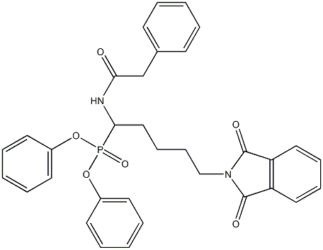 diphenyl {5-(1,3-dioxo-2,3-dihydro-1H-isoindol-2-yl)-1-[(2-phenylacetyl)amino]pentyl}phosphonate Structure