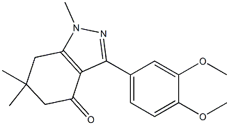 3-(3,4-dimethoxyphenyl)-1,6,6-trimethyl-1,5,6,7-tetrahydro-4H-indazol-4-one 구조식 이미지