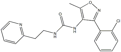N-[3-(2-chlorophenyl)-5-methylisoxazol-4-yl]-N'-[2-(2-pyridyl)ethyl]urea 구조식 이미지