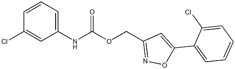 [5-(2-chlorophenyl)-3-isoxazolyl]methyl N-(3-chlorophenyl)carbamate Structure