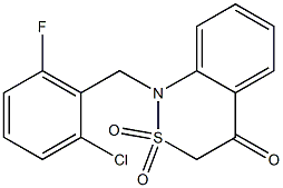 1-(2-chloro-6-fluorobenzyl)-1,2,3,4-tetrahydro-2lambda~6~,1-benzothiazine-2,2,4-trione Structure