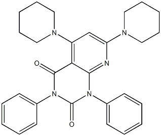 1,3-diphenyl-5,7-dipiperidino-1,2,3,4-tetrahydropyrido[2,3-d]pyrimidine-2,4-dione 구조식 이미지