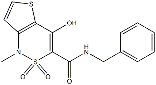 N-benzyl-4-hydroxy-1-methyl-2,2-dioxo-1,2-dihydro-2lambda~6~-thieno[3,2-c][1,2]thiazine-3-carboxamide 구조식 이미지