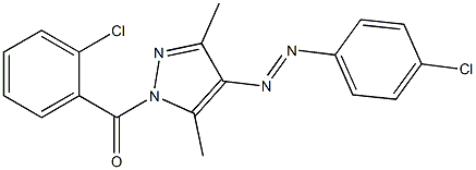(2-chlorophenyl){4-[2-(4-chlorophenyl)diaz-1-enyl]-3,5-dimethyl-1H-pyrazol-1-yl}methanone Structure