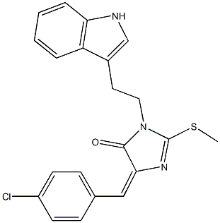 4-(4-chlorobenzylidene)-1-[2-(1H-indol-3-yl)ethyl]-2-(methylthio)-4,5-dihydro-1H-imidazol-5-one Structure