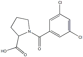 1-(3,5-dichlorobenzoyl)pyrrolidine-2-carboxylic acid 구조식 이미지