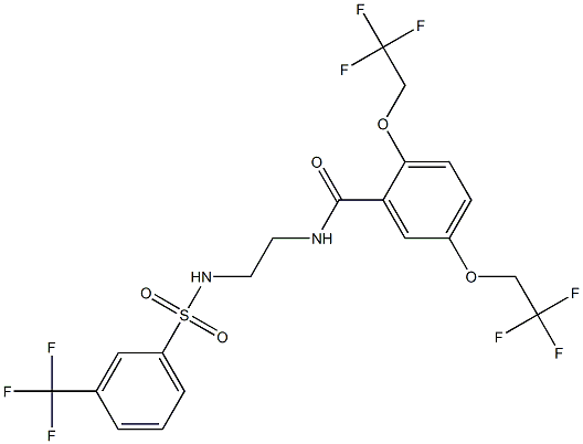 2,5-bis(2,2,2-trifluoroethoxy)-N-[2-({[3-(trifluoromethyl)phenyl]sulfonyl}amino)ethyl]benzenecarboxamide Structure