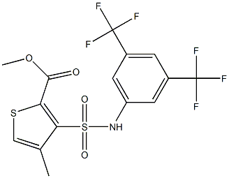 methyl 3-{[3,5-di(trifluoromethyl)anilino]sulfonyl}-4-methylthiophene-2-carboxylate Structure