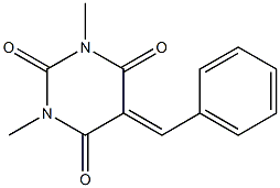 5-benzylidene-1,3-dimethylhexahydropyrimidine-2,4,6-trione 구조식 이미지