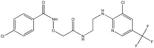 4-chloro-N-{2-[(2-{[3-chloro-5-(trifluoromethyl)-2-pyridinyl]amino}ethyl)amino]-2-oxoethoxy}benzenecarboxamide Structure