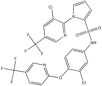 1-[3-chloro-5-(trifluoromethyl)-2-pyridinyl]-N-(3-chloro-4-{[5-(trifluoromethyl)-2-pyridinyl]oxy}phenyl)-1H-pyrrole-2-sulfonamide Structure
