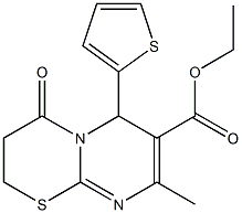 ethyl 8-methyl-4-oxo-6-(2-thienyl)-3,4-dihydro-2H,6H-pyrimido[2,1-b][1,3]thiazine-7-carboxylate Structure