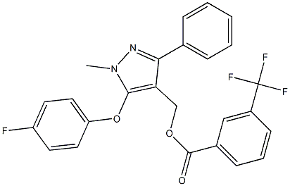 [5-(4-fluorophenoxy)-1-methyl-3-phenyl-1H-pyrazol-4-yl]methyl 3-(trifluoromethyl)benzenecarboxylate 구조식 이미지