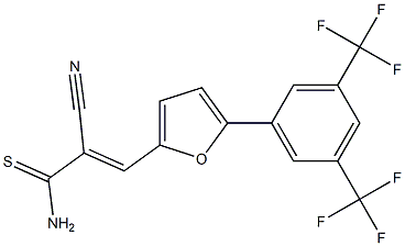 2-cyano-3-{5-[3,5-di(trifluoromethyl)phenyl]-2-furyl}prop-2-enethioamide Structure
