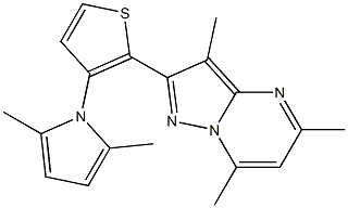 2-[3-(2,5-dimethyl-1H-pyrrol-1-yl)-2-thienyl]-3,5,7-trimethylpyrazolo[1,5-a]pyrimidine Structure