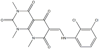 6-[(2,3-dichloroanilino)methylidene]-1,3,8-trimethyl-1,2,3,4,5,6,7,8-octahydropyrido[2,3-d]pyrimidine-2,4,5,7-tetraone Structure