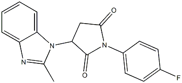 1-(4-fluorophenyl)-3-(2-methyl-1H-benzo[d]imidazol-1-yl)pyrrolidine-2,5-dione 구조식 이미지