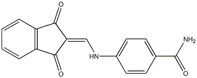 4-{[(1,3-dioxo-1,3-dihydro-2H-inden-2-yliden)methyl]amino}benzenecarboxamide Structure