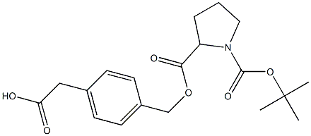 2-{4-[({[1-(tert-butoxycarbonyl)tetrahydro-1H-pyrrol-2-yl]carbonyl}oxy)meth yl]phenyl}acetic acid Structure