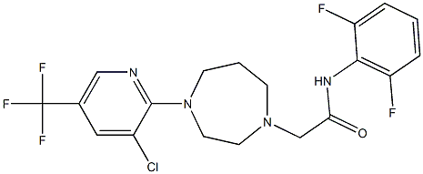 N1-(2,6-difluorophenyl)-2-{4-[3-chloro-5-(trifluoromethyl)-2-pyridyl]-1,4-diazepan-1-yl}acetamide 구조식 이미지