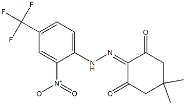 5,5-dimethyl-2-{2-[2-nitro-4-(trifluoromethyl)phenyl]hydrazono}cyclohexane-1,3-dione Structure