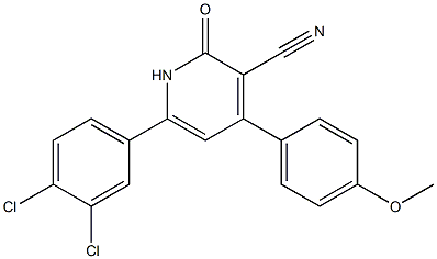 6-(3,4-dichlorophenyl)-4-(4-methoxyphenyl)-2-oxo-1,2-dihydro-3-pyridinecarbonitrile Structure