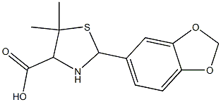 2-(1,3-benzodioxol-5-yl)-5,5-dimethyl-1,3-thiazolane-4-carboxylic acid 구조식 이미지