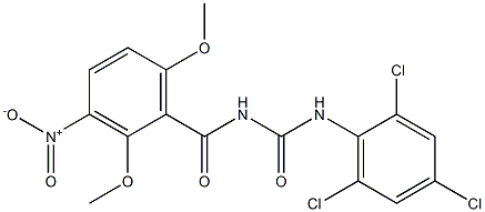 N-(2,6-dimethoxy-3-nitrobenzoyl)-N'-(2,4,6-trichlorophenyl)urea 구조식 이미지