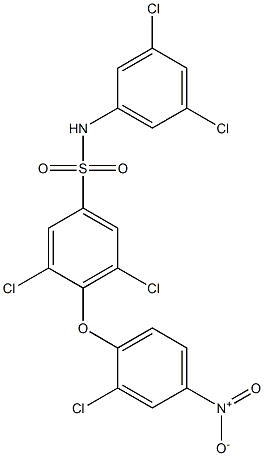 N1-(3,5-dichlorophenyl)-3,5-dichloro-4-(2-chloro-4-nitrophenoxy)benzene-1-sulfonamide 구조식 이미지