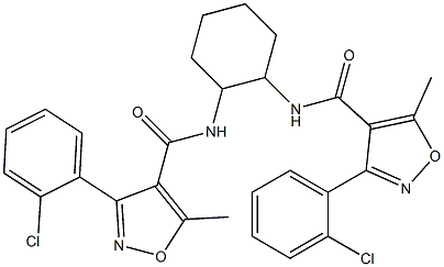 N4-[2-({[3-(2-chlorophenyl)-5-methyl-4-isoxazolyl]carbonyl}amino)cyclohexyl]-3-(2-chlorophenyl)-5-methyl-4-isoxazolecarboxamide 구조식 이미지