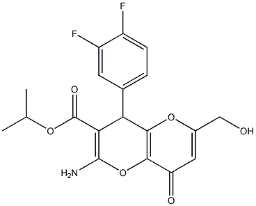 isopropyl 2-amino-4-(3,4-difluorophenyl)-6-(hydroxymethyl)-8-oxo-4,8-dihydropyrano[3,2-b]pyran-3-carboxylate 구조식 이미지