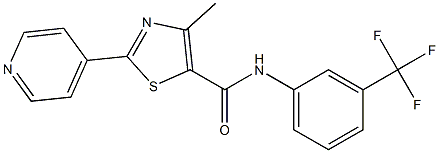 4-methyl-2-(4-pyridinyl)-N-[3-(trifluoromethyl)phenyl]-1,3-thiazole-5-carboxamide 구조식 이미지