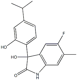 5-fluoro-3-hydroxy-3-(2-hydroxy-4-isopropylphenyl)-6-methyl-1,3-dihydro-2H-indol-2-one 구조식 이미지