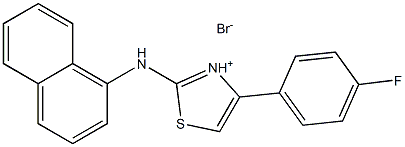 4-(4-fluorophenyl)-2-(1-naphthylamino)-1,3-thiazol-3-ium bromide 구조식 이미지