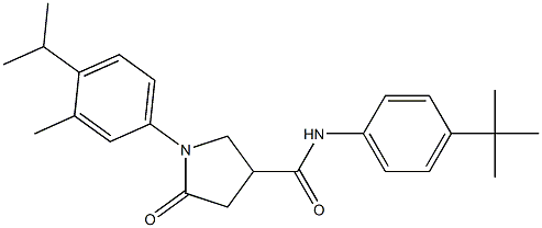 N-[4-(tert-butyl)phenyl]-1-(4-isopropyl-3-methylphenyl)-5-oxo-3-pyrrolidinecarboxamide 구조식 이미지