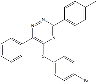 4-bromophenyl 3-(4-methylphenyl)-6-phenyl-1,2,4-triazin-5-yl sulfide Structure