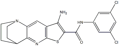 5-amino-N-(3,5-dichlorophenyl)-7-thia-1,9-diazatetracyclo[9.2.2.0~2,10~.0~4,8~]pentadeca-2,4(8),5,9-tetraene-6-carboxamide 구조식 이미지