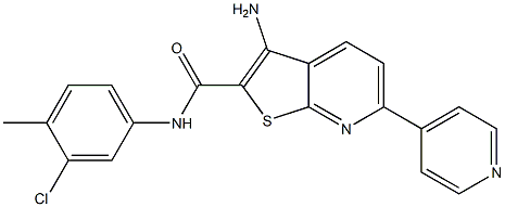 3-amino-N-(3-chloro-4-methylphenyl)-6-(4-pyridinyl)thieno[2,3-b]pyridine-2-carboxamide 구조식 이미지