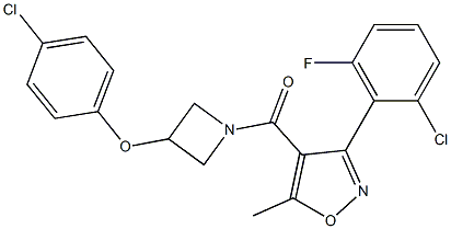 [3-(2-chloro-6-fluorophenyl)-5-methyl-4-isoxazolyl][3-(4-chlorophenoxy)-1-azetanyl]methanone Structure