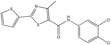 N-(3,4-dichlorophenyl)-4-methyl-2-(2-thienyl)-1,3-thiazole-5-carboxamide 구조식 이미지