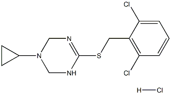 3-cyclopropyl-6-[(2,6-dichlorobenzyl)thio]-1,2,3,4-tetrahydro-1,3,5-triazine hydrochloride 구조식 이미지