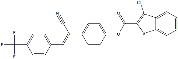 4-{1-cyano-2-[4-(trifluoromethyl)phenyl]vinyl}phenyl 3-chlorobenzo[b]thiophene-2-carboxylate 구조식 이미지