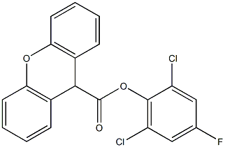 2,6-dichloro-4-fluorophenyl 9H-xanthene-9-carboxylate Structure