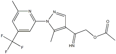 2-{4-[(acetyloxy)ethanimidoyl]-5-methyl-1H-pyrazol-1-yl}-6-methyl-4-(trifluoromethyl)pyridine 구조식 이미지