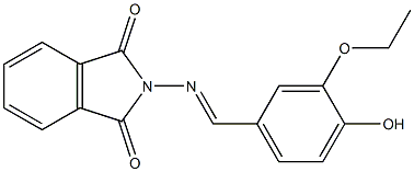 2-[(3-ethoxy-4-hydroxybenzylidene)amino]isoindoline-1,3-dione 구조식 이미지