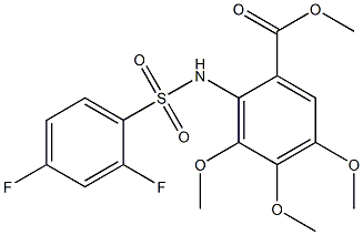 methyl 2-{[(2,4-difluorophenyl)sulfonyl]amino}-3,4,5-trimethoxybenzoate 구조식 이미지