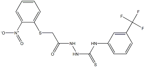 N1-[3-(trifluoromethyl)phenyl]-2-{2-[(2-nitrophenyl)thio]acetyl}hydrazine-1-carbothioamide Structure