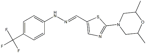 2-(2,6-dimethylmorpholino)-1,3-thiazole-5-carbaldehyde N-[4-(trifluoromethyl)phenyl]hydrazone Structure