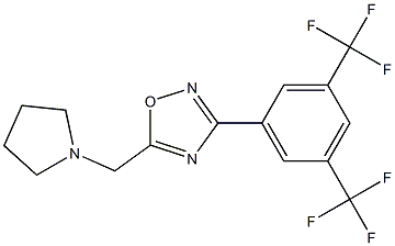 3-[3,5-di(trifluoromethyl)phenyl]-5-(tetrahydro-1H-pyrrol-1-ylmethyl)-1,2,4 -oxadiazole 구조식 이미지